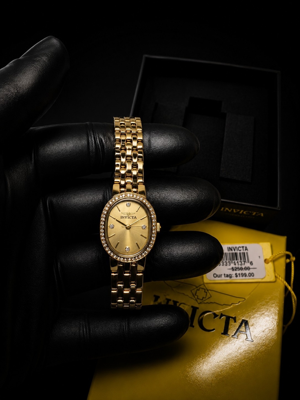 Invicta Gold-Tone Women's Bracelet Watch with Crystal Bezel
